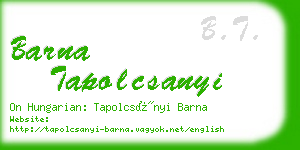 barna tapolcsanyi business card